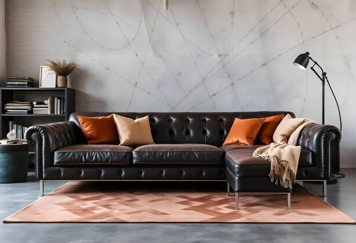 Rustic Grunge Interior with a Plush and Cozy Sofa